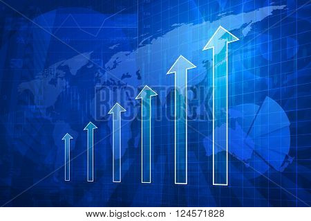 Arrow head with financial graph and map on city background Successconcept Elements of this image furnished by NASA