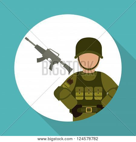 Military  icon concept with icon design, vector illustration 10 eps graphic.