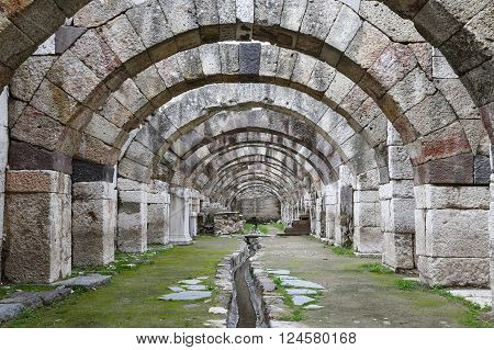 Agora of Smyrna in Izmir city Turkey
