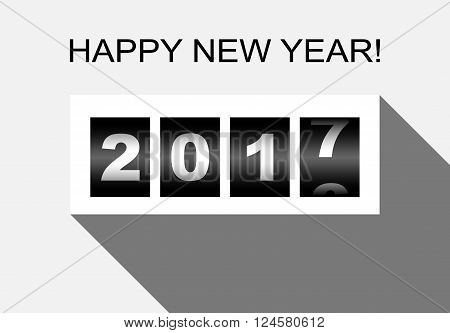 Happy new year mechanic counter style illustration, vector EPS 10.