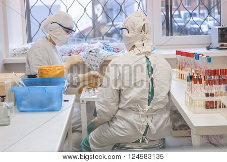 Process control and sterility of harvested blood plasma by rapid laboratory studies. clean rooms