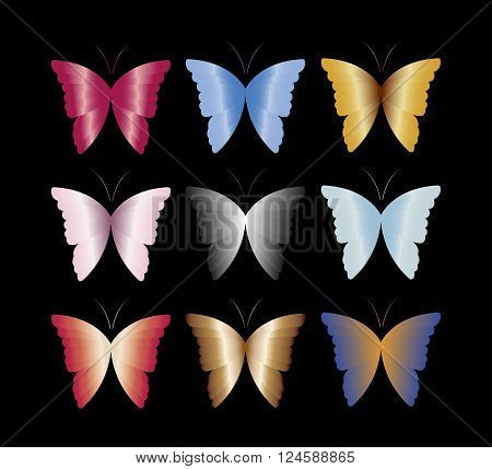 Butterfly Set Vector EPS 10 Format Image.