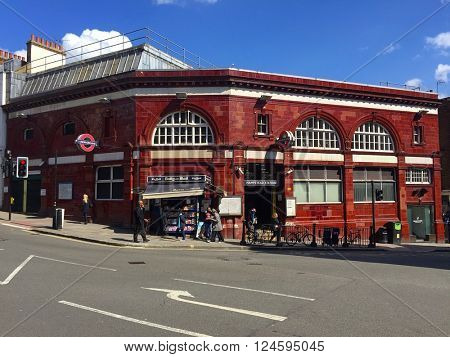 HAMPSTEAD - APRIL 5: Hampstead Underground Station on April 5, 2016 in Hampstead, London, UK.