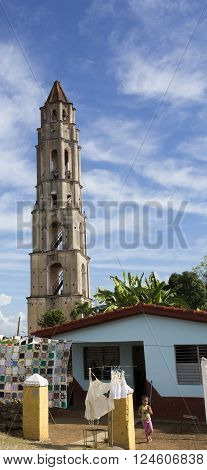 Manaca Iznaga, Cuba - January 2, 2016: Valle de Los Ingenios in Sancti Spiritus Province, Cuba on January 2, 2016. It is UNESCO heritage