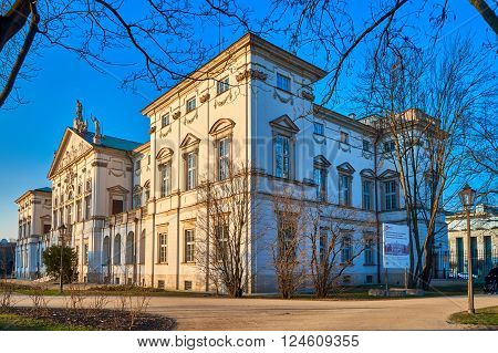 Krasinski Palace in Warsaw at sunset, Poland