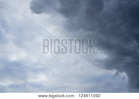 Comes the storm. Cloudy sky over horizon thunderclouds.