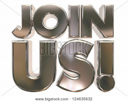 Join Us 3d Words Animation Club Group Team Event