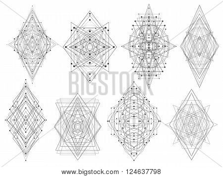 Geometric Shapes Triangles Rhombs Circles Dots