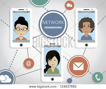 Conceptual immage of people`s worldwide network communication
