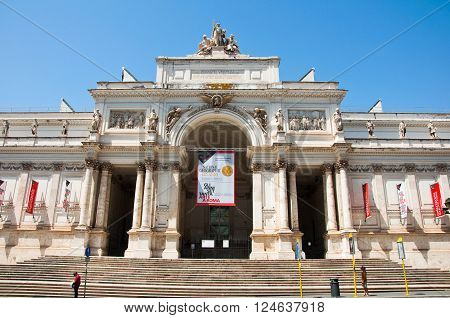 ROME-AUGUST 6: The Palazzo delle Esposizioni on August 6 2013 in Rome Italy. The Palazzo delle Esposizioni is a neoclassical exhibition hall cultural center and museum on Via Nazionale in Rome.