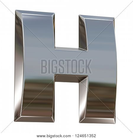 Alphabet letter from chrome. isolated on white.