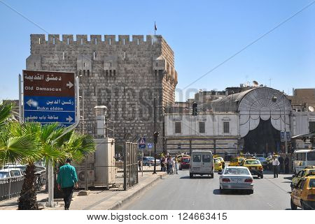Damascus, Syria - May 09, 2010: Old bazaar in damascus before the war