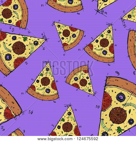 Hand drawn colorful seamless background pattern. Vector stock illustration