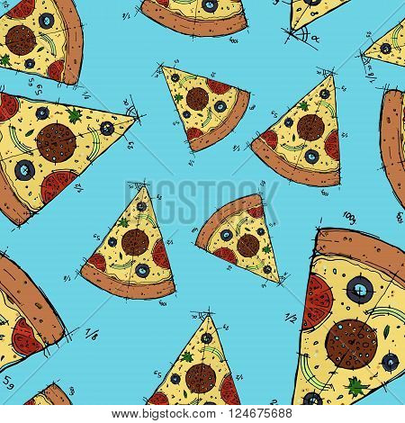 Hand drawn colorful seamless background pattern. Vector stock illustration