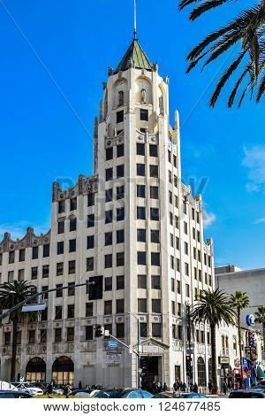 USA, California, Los Angeles, Hollywood, 29 Janua 2015 - The Hollywood Museum on Highland Avenue in the historic Max Factor Building and Hollywood First National Bank building by Meyer Holler architects