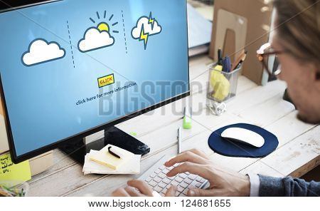 Weather Report Forecast Cloudy Clear Blustery Concept