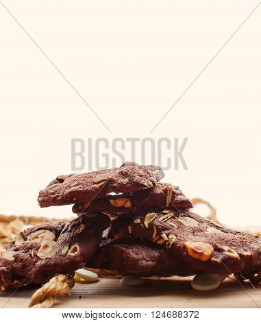 homemade nut cookies in a white background