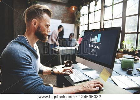 Business Graph Computer Monitor Concepi