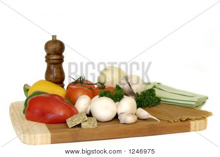 Pasta ingrediënten, groenten