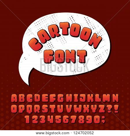 Cartoon alphabet vector font. Hand drawn letters and numbers. Stock vector typeset for your design.