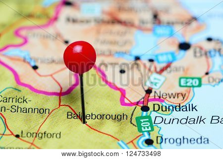 Bailieborough pinned on a map of Ireland