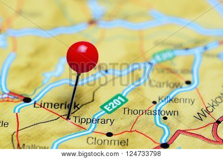 Tipperary pinned on a map of Ireland