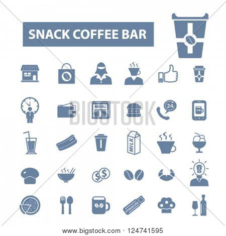 snack coffee bar icons
