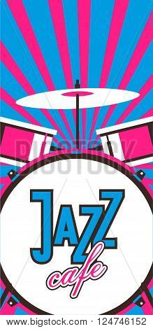 vector illustration musical theme of jazz and blues vertical flyer with musical instruments for orchestra