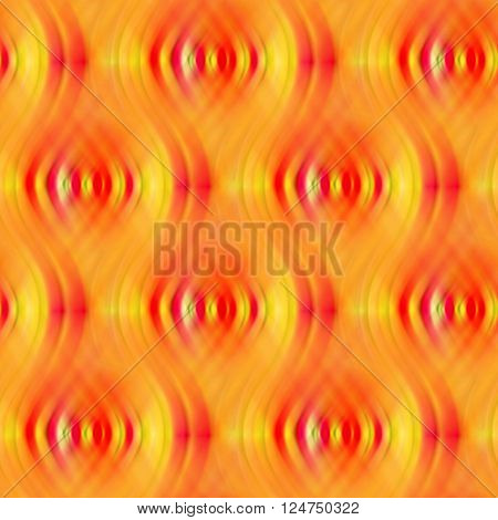 Bright orange background with indistinct waves. Seamless pattern.