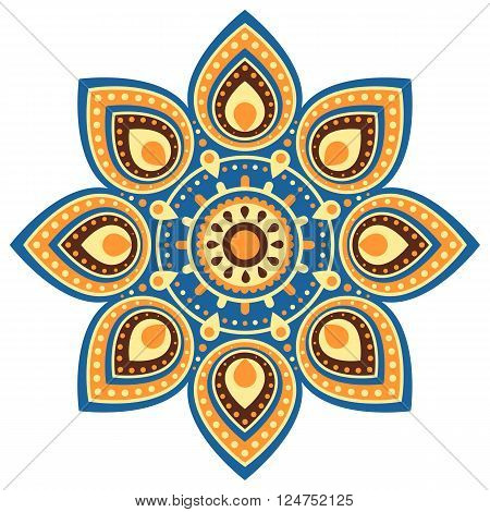 Ugadi and Gudi Padwa The New Year Day vector floral pattern illustration, colorful indian flat background with lines