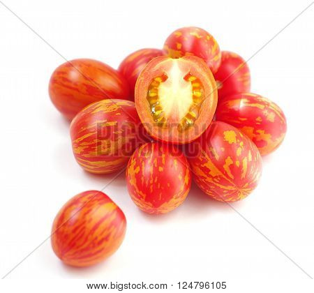 tomato variety 'Red zebra', local focus, shallow DOF