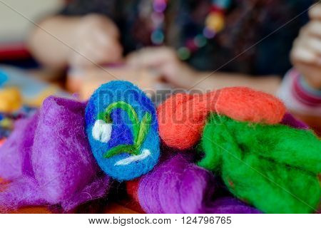 Felting wool wool products flower made of wool