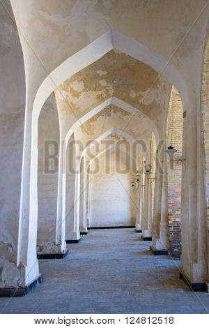 Columns of ancient mosque. Landmarks in Bukhara Uzbekistan March 2016
** Note: Shallow depth of field