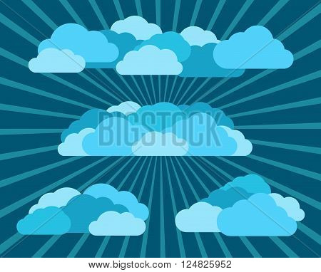 Different cloud groups in separate layers for easy use. Vector EPS 10.