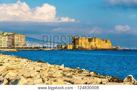 Castel dell'Ovo, a medieval fortress in the bay of Naples, Italy