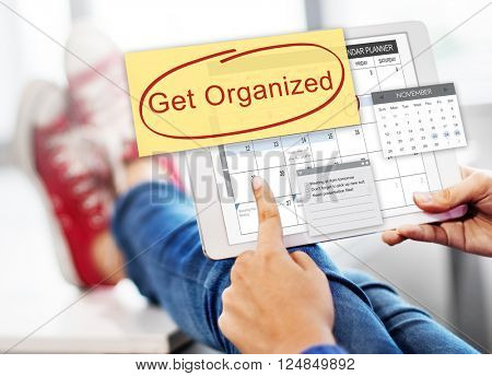 Get Organized Tidy Up Clean Schedule To Do Concept