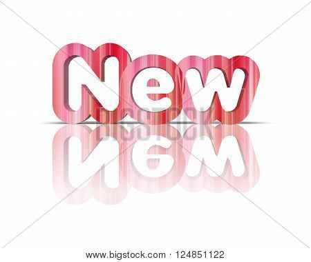 New 3d word with reflection and shadows