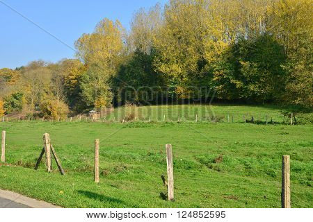 Seraincourt France - october 26 2015 : the picturesque village of Val d Oise in autumn