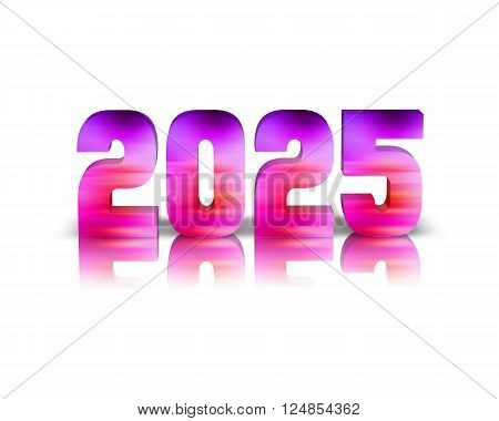 2025 3d word with reflection and shadows