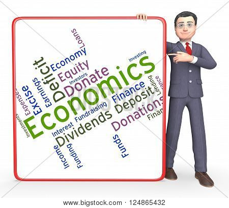 Economics Word Indicates Economy Economizing And Fiscal
