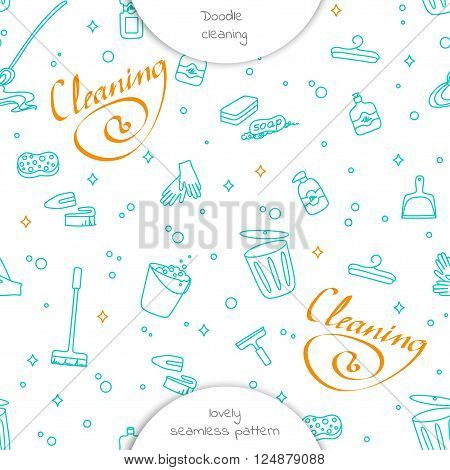 Cleaning Service Seamless Pattern