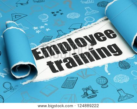 Learning concept: black text Employee Training under the piece of  torn paper