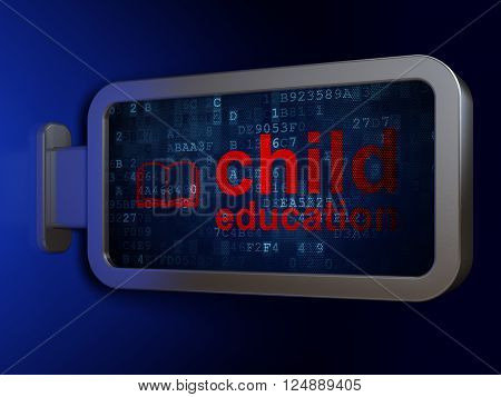 Learning concept: Child Education and Book on billboard background