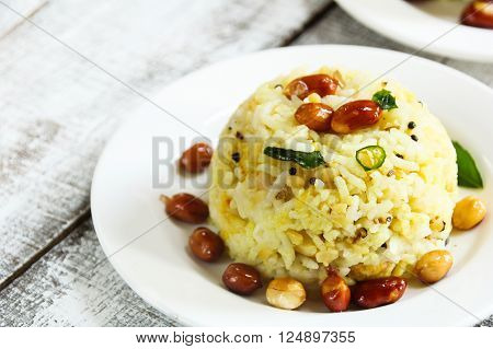 Pongal Lentil rice Indian food made with dal