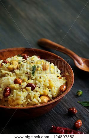 Pongal Lentil rice Indian food made with dal