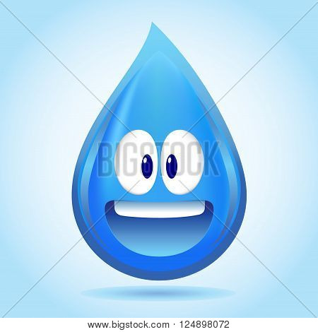 Vector stock of happy water droplet character design