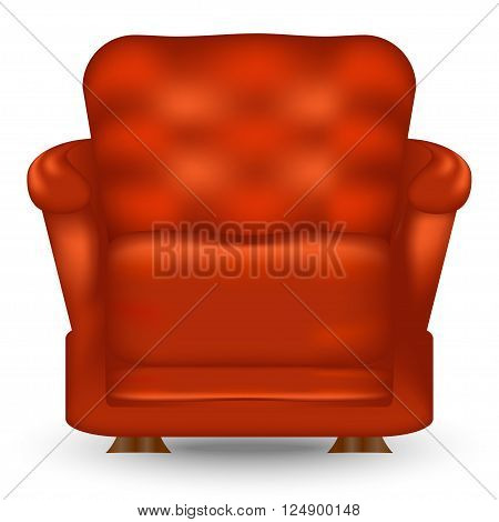 Easy chair with shadow isolated on white. Vector illustration.