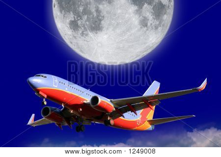 Avião e Lua