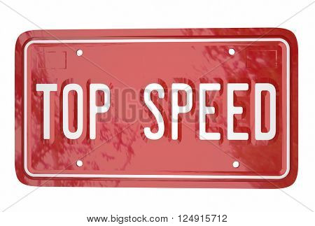 Top Speed Car Vehicle Race Driving Win Competition License Plate
