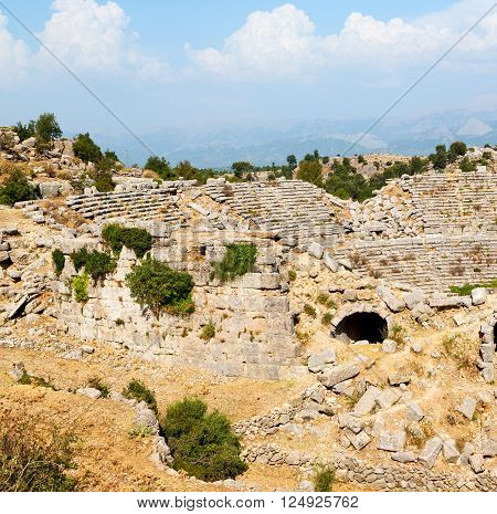 From The Hill In Asia Turkey Selge Old Architecture Ruins And Nature
